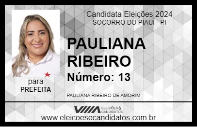 Candidato PAULIANA RIBEIRO 2024 - SOCORRO DO PIAUÍ - Eleições