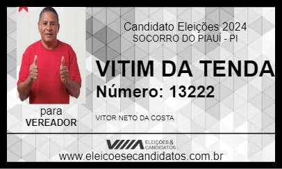 Candidato VITIM DA TENDA 2024 - SOCORRO DO PIAUÍ - Eleições