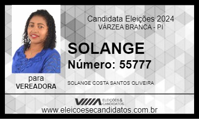 Candidato SOLANGE 2024 - VÁRZEA BRANCA - Eleições