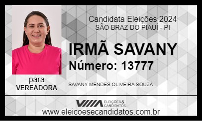 Candidato IRMÃ SAVANY 2024 - SÃO BRAZ DO PIAUÍ - Eleições