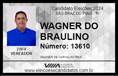 Candidato WAGNER DO BRAULINO 2024 - SÃO BRAZ DO PIAUÍ - Eleições