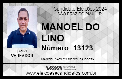 Candidato MANOEL DO LINO 2024 - SÃO BRAZ DO PIAUÍ - Eleições