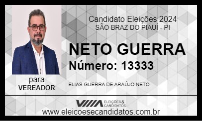 Candidato NETO GUERRA 2024 - SÃO BRAZ DO PIAUÍ - Eleições