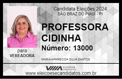 Candidato PROFESSORA CIDINHA 2024 - SÃO BRAZ DO PIAUÍ - Eleições