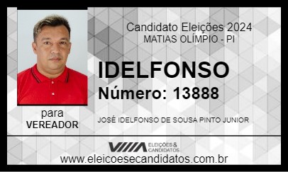 Candidato IDELFONSO 2024 - MATIAS OLÍMPIO - Eleições