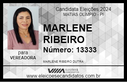 Candidato MARLENE RIBEIRO 2024 - MATIAS OLÍMPIO - Eleições