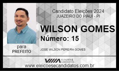 Candidato WILSON GOMES 2024 - JUAZEIRO DO PIAUÍ - Eleições