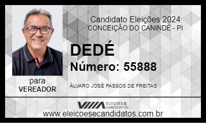 Candidato DEDÉ 2024 - CONCEIÇÃO DO CANINDÉ - Eleições