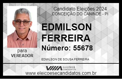 Candidato EDMILSON FERREIRA 2024 - CONCEIÇÃO DO CANINDÉ - Eleições