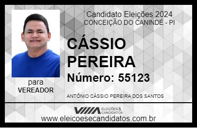 Candidato CÁSSIO PEREIRA 2024 - CONCEIÇÃO DO CANINDÉ - Eleições