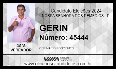 Candidato GERIN 2024 - NOSSA SENHORA DOS REMÉDIOS - Eleições