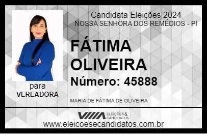 Candidato FÁTIMA OLIVEIRA 2024 - NOSSA SENHORA DOS REMÉDIOS - Eleições