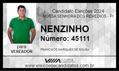 Candidato NENZINHO 2024 - NOSSA SENHORA DOS REMÉDIOS - Eleições