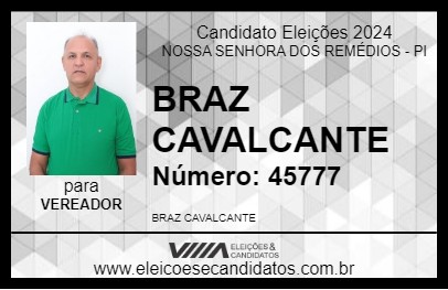 Candidato BRAZ CAVALCANTE 2024 - NOSSA SENHORA DOS REMÉDIOS - Eleições