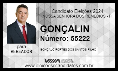 Candidato GONÇALIN 2024 - NOSSA SENHORA DOS REMÉDIOS - Eleições