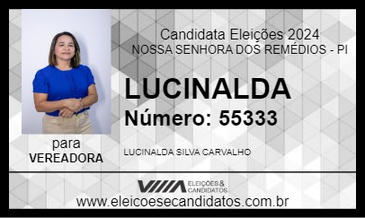 Candidato LUCINALDA 2024 - NOSSA SENHORA DOS REMÉDIOS - Eleições