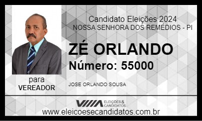 Candidato ZÉ ORLANDO 2024 - NOSSA SENHORA DOS REMÉDIOS - Eleições