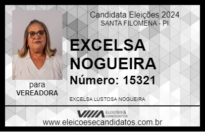 Candidato EXCELSA NOGUEIRA 2024 - SANTA FILOMENA - Eleições