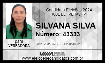 Candidato SILVANA SILVA 2024 - JOSÉ DE FREITAS - Eleições