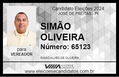 Candidato SIMÃO OLIVEIRA 2024 - JOSÉ DE FREITAS - Eleições