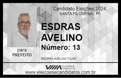 Candidato ESDRAS AVELINO 2024 - SANTA FILOMENA - Eleições