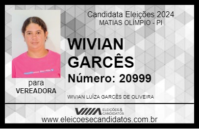 Candidato WIVIAN GARCÊS 2024 - MATIAS OLÍMPIO - Eleições