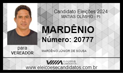 Candidato MARDÊNIO 2024 - MATIAS OLÍMPIO - Eleições