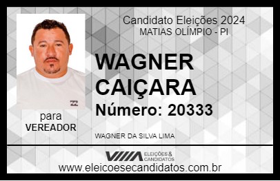 Candidato WAGNER CAIÇARA 2024 - MATIAS OLÍMPIO - Eleições