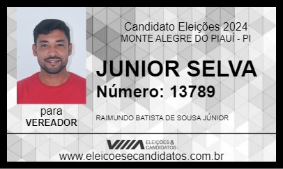 Candidato JUNIOR SELVA 2024 - MONTE ALEGRE DO PIAUÍ - Eleições