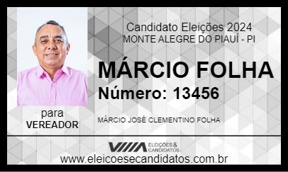 Candidato MÁRCIO FOLHA 2024 - MONTE ALEGRE DO PIAUÍ - Eleições