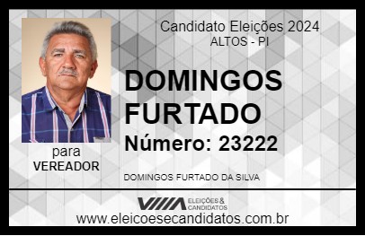 Candidato DOMINGOS FURTADO 2024 - ALTOS - Eleições