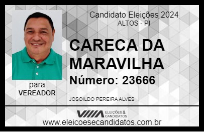 Candidato CARECA DA MARAVILHA 2024 - ALTOS - Eleições