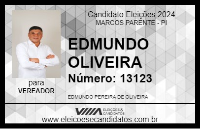 Candidato EDMUNDO OLIVEIRA 2024 - MARCOS PARENTE - Eleições