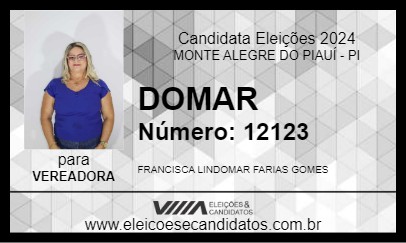 Candidato DOMAR 2024 - MONTE ALEGRE DO PIAUÍ - Eleições