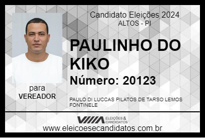 Candidato PAULINHO DO KIKO 2024 - ALTOS - Eleições