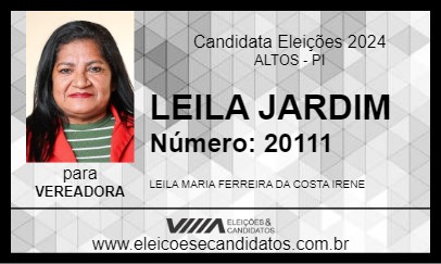 Candidato LEILA JARDIM 2024 - ALTOS - Eleições