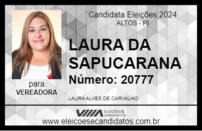 Candidato LAURA DA SAPUCARANA 2024 - ALTOS - Eleições