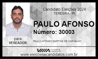 Candidato PAULO AFONSO 2024 - TERESINA - Eleições