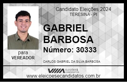 Candidato GABRIEL BARBOSA 2024 - TERESINA - Eleições