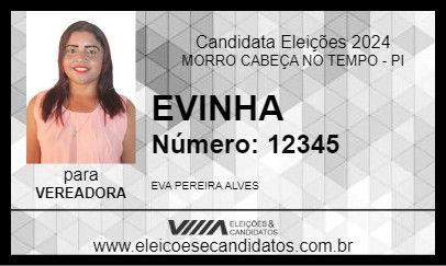 Candidato EVINHA 2024 - MORRO CABEÇA NO TEMPO - Eleições