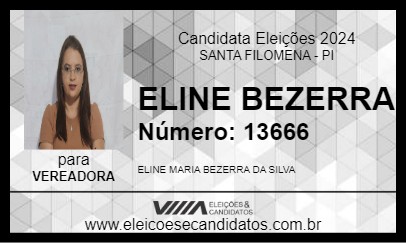 Candidato ELINE BEZERRA 2024 - SANTA FILOMENA - Eleições