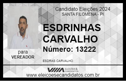 Candidato ESDRINHAS CARVALHO 2024 - SANTA FILOMENA - Eleições