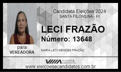 Candidato LECI FRAZÃO 2024 - SANTA FILOMENA - Eleições