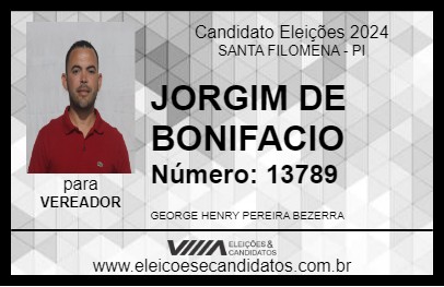 Candidato JORGIM DE BONIFACIO 2024 - SANTA FILOMENA - Eleições