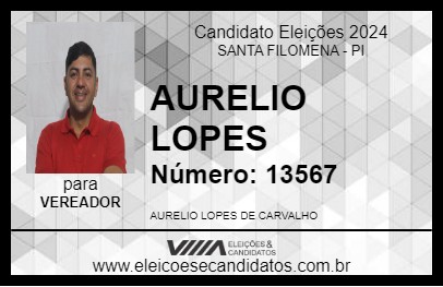 Candidato AURELIO LOPES 2024 - SANTA FILOMENA - Eleições