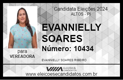 Candidato EVANNIELLY SOARES 2024 - ALTOS - Eleições