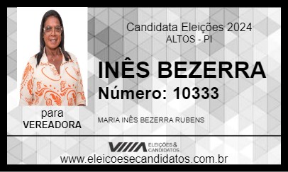 Candidato INÊS BEZERRA 2024 - ALTOS - Eleições