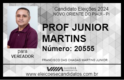 Candidato PROF JUNIOR MARTINS 2024 - NOVO ORIENTE DO PIAUÍ - Eleições