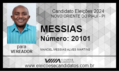 Candidato MESSIAS 2024 - NOVO ORIENTE DO PIAUÍ - Eleições