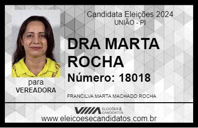 Candidato DRA MARTA ROCHA 2024 - UNIÃO - Eleições